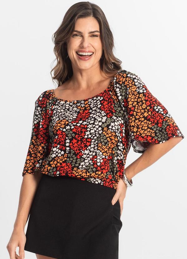 Blusa Feminina Manga Curta Laranja