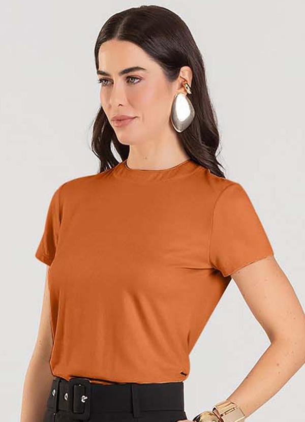 Blusa Feminina Manga Curta Laranja