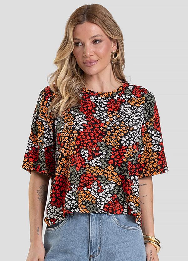 Blusa Feminina Manga Curta Laranja