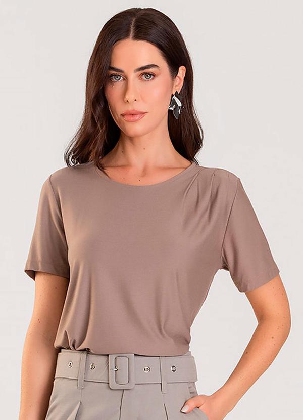 Blusa Feminina Manga Curta Marrom
