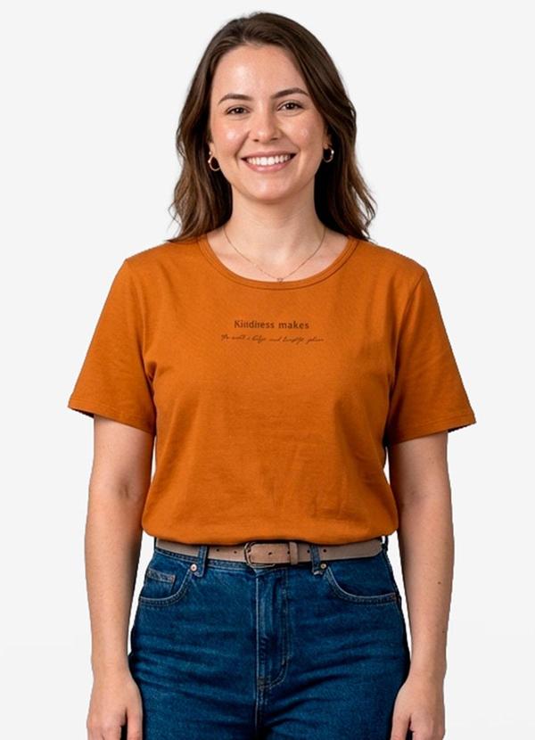 Blusa Feminina Manga Curta Marrom