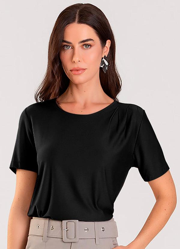 Blusa Feminina Manga Curta Preto