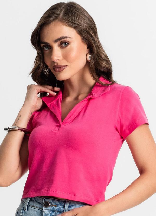 Blusa Feminina Manga Curta Rosa