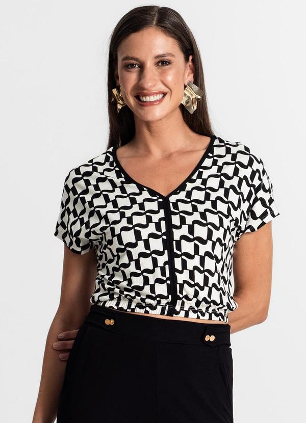 Blusa Feminina Manga Curta Preto