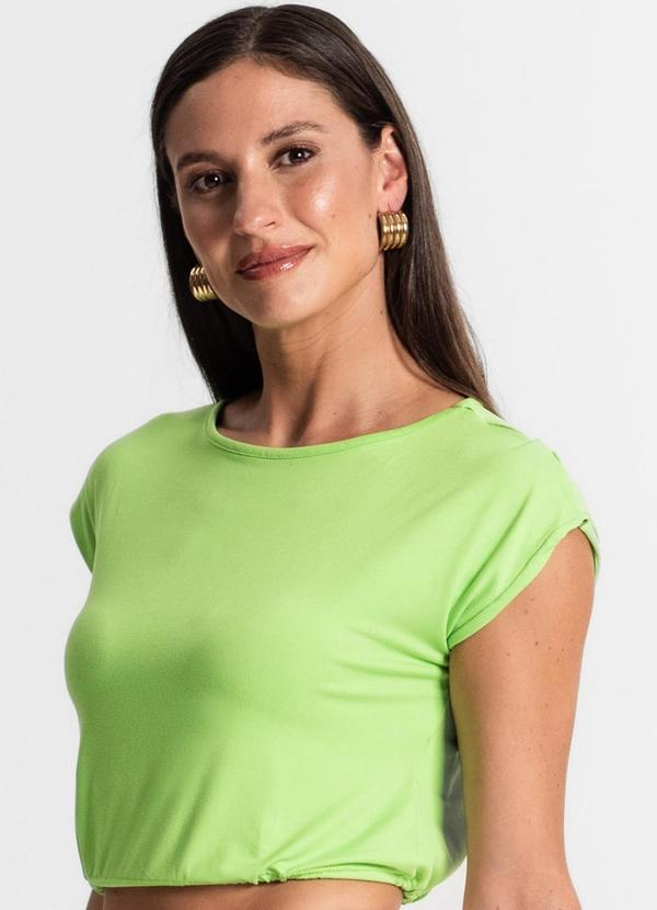 Vista 2 Blusa Feminina Manga Curta Verde Rovitex Rovitex