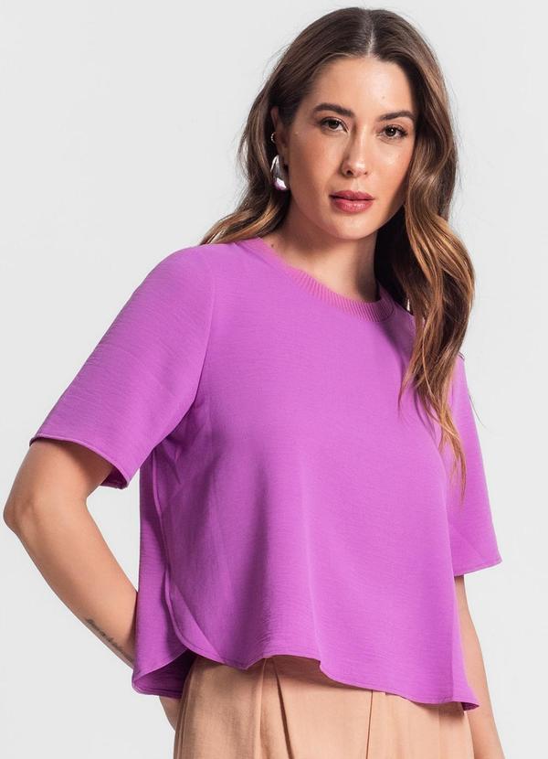 Blusa Feminina Manga Curta Roxo