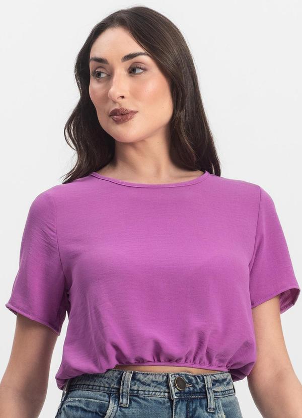 Blusa Feminina Manga Curta Roxo