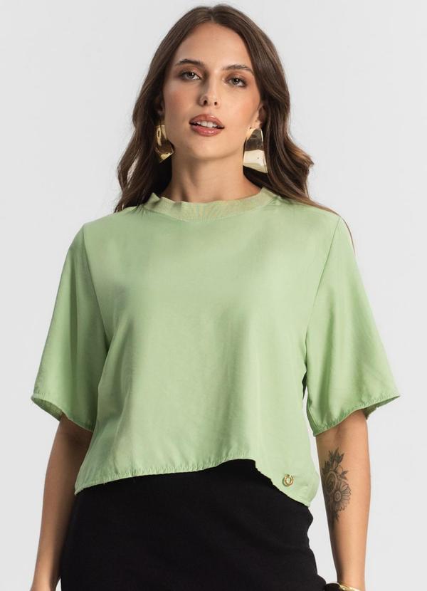 Blusa Feminina Manga Curta Verde