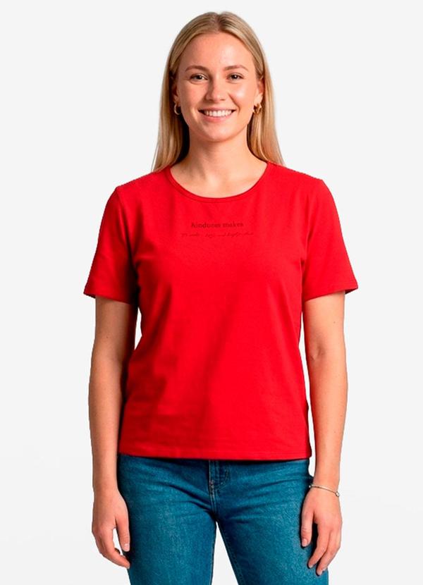Blusa Feminina Manga Curta Vermelho
