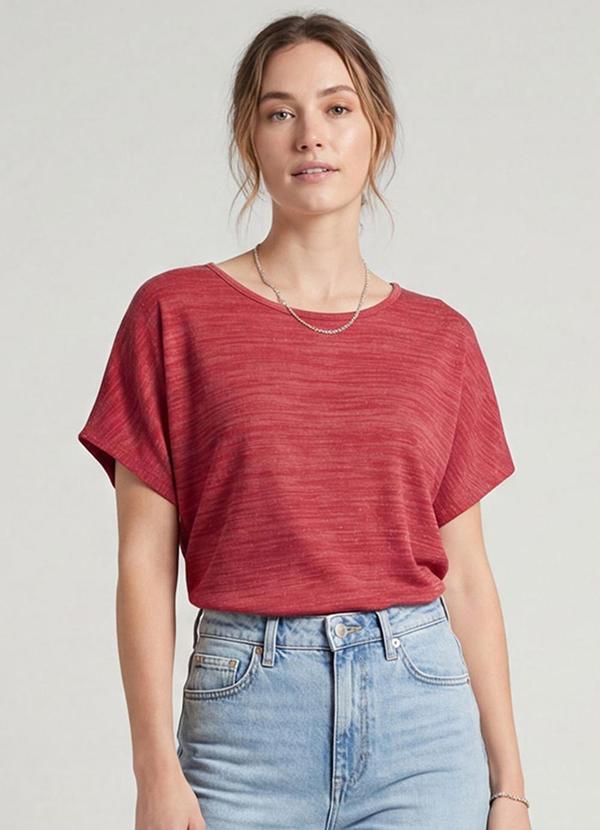 Blusa Feminina Manga Curta Vermelho