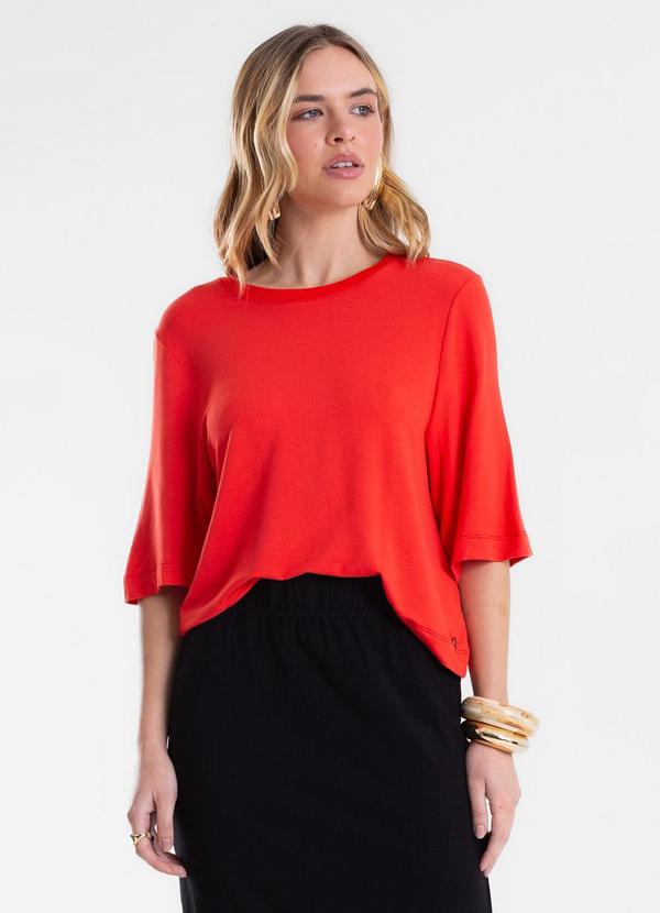 Blusa Feminina Manga Curta Vermelho