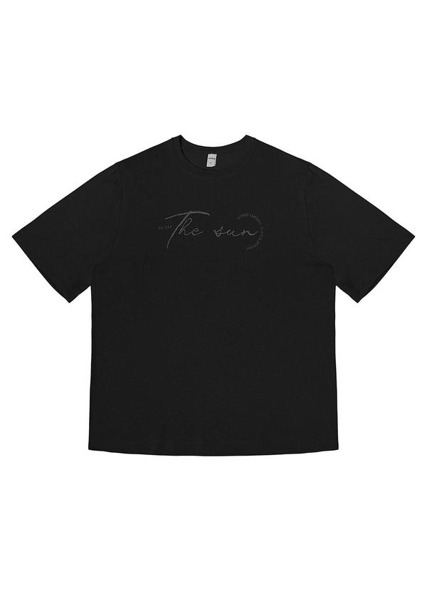 Blusa Feminina Manga Curta Visco Tricot Preto