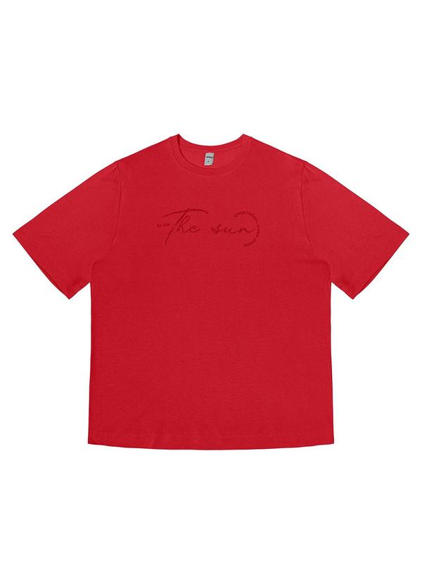 Blusa Feminina Manga Curta Visco Tricot Vermelho