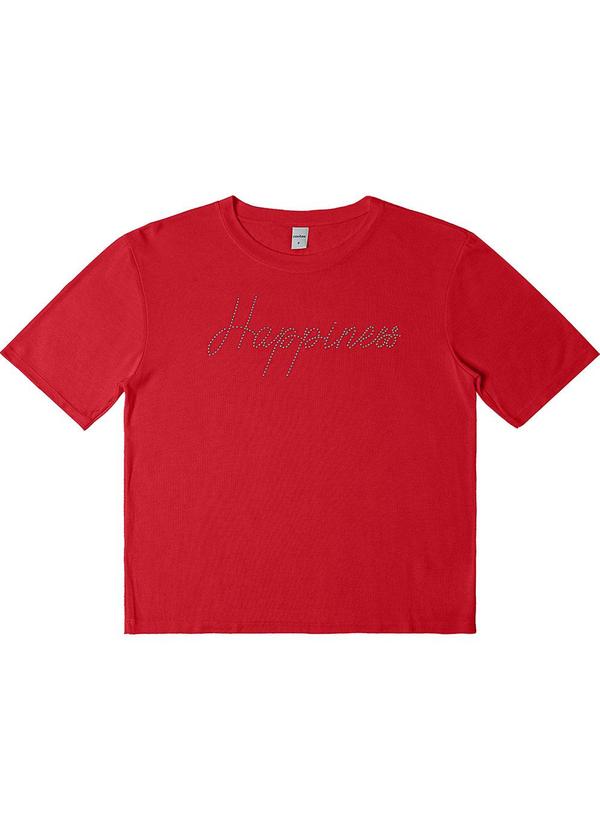 Vista 2 Blusa Feminina Manga Curta Visco Tricot Vermelho Rovitex Rovitex
