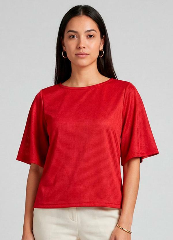 Blusa Feminina Manga Gôde Ampla Vermelho