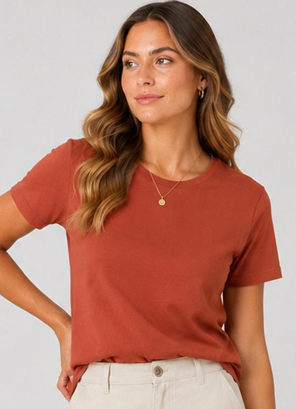 Blusa Feminina Meia Malha 30 Básica Laranja