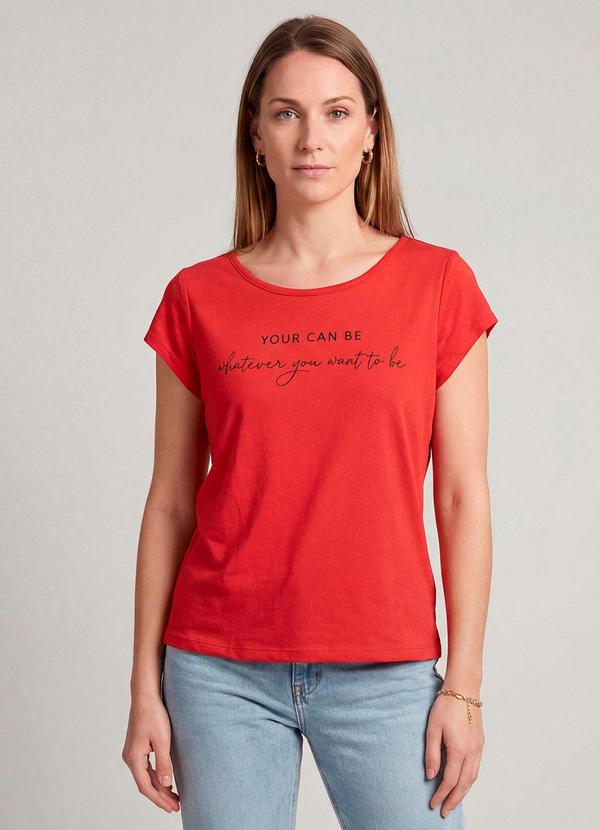 Blusa Feminina Meia Malha com Estampa Vermelho