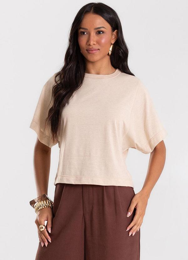 Blusa Feminina Meia Malha Linho Marrom