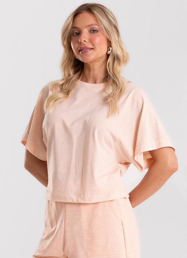 Blusa Feminina Meia Malha Linho Rosa