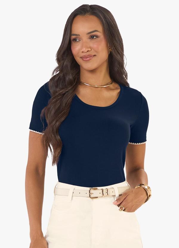 Blusa Feminina Molecotton de Viscose Azul