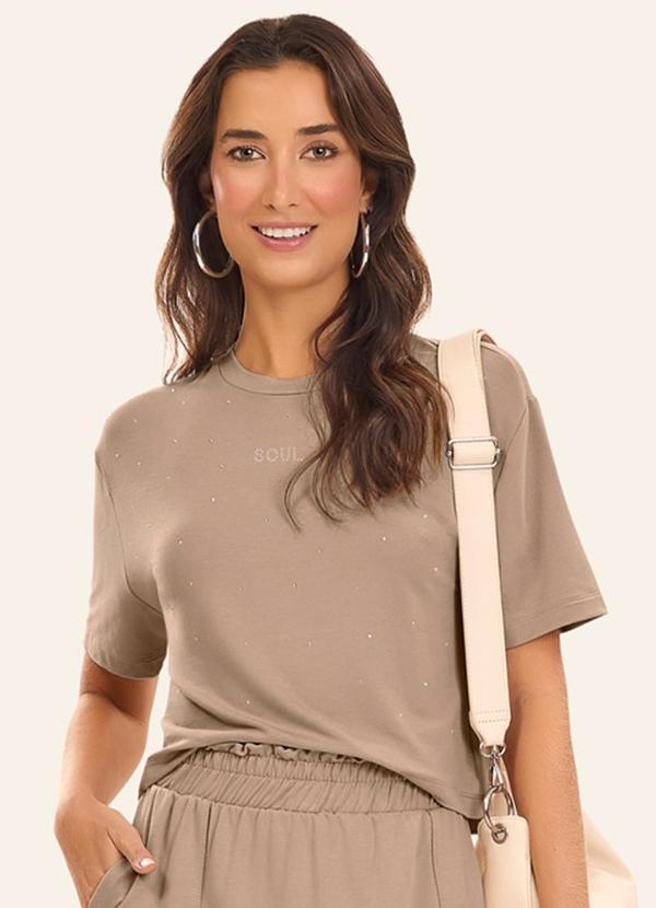 Vista 2 Blusa Feminina Molecotton de Viscose Marrom Rovitex Rovitex