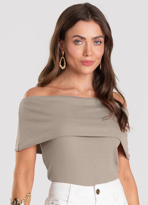Blusa Feminina Ombro a Ombro Marrom