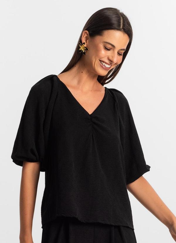 Vista 2 Blusa Feminina Preto Rovitex Rovitex