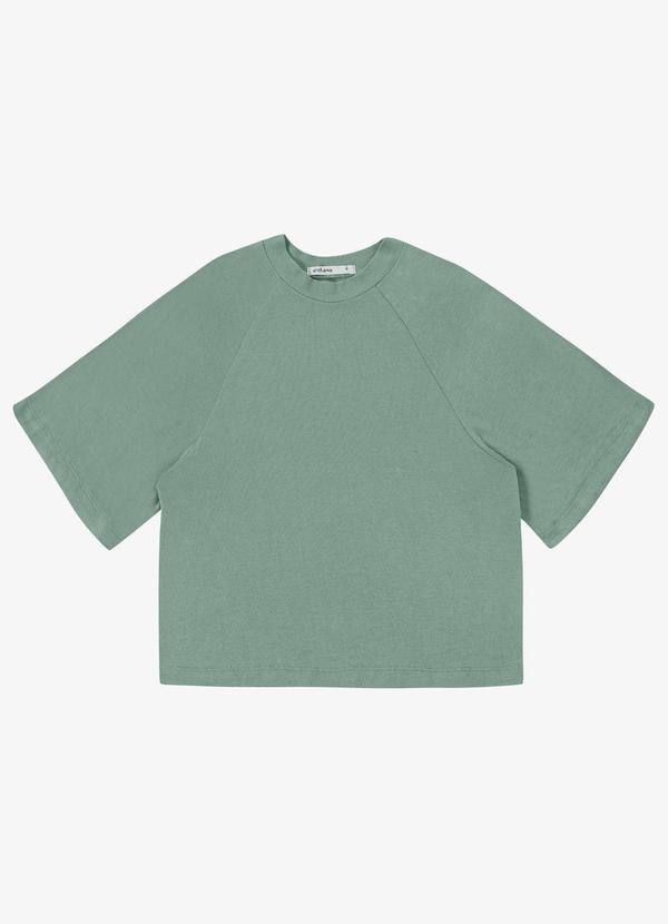 Blusa Feminina Raglan Viscotricot e Ribana Verde