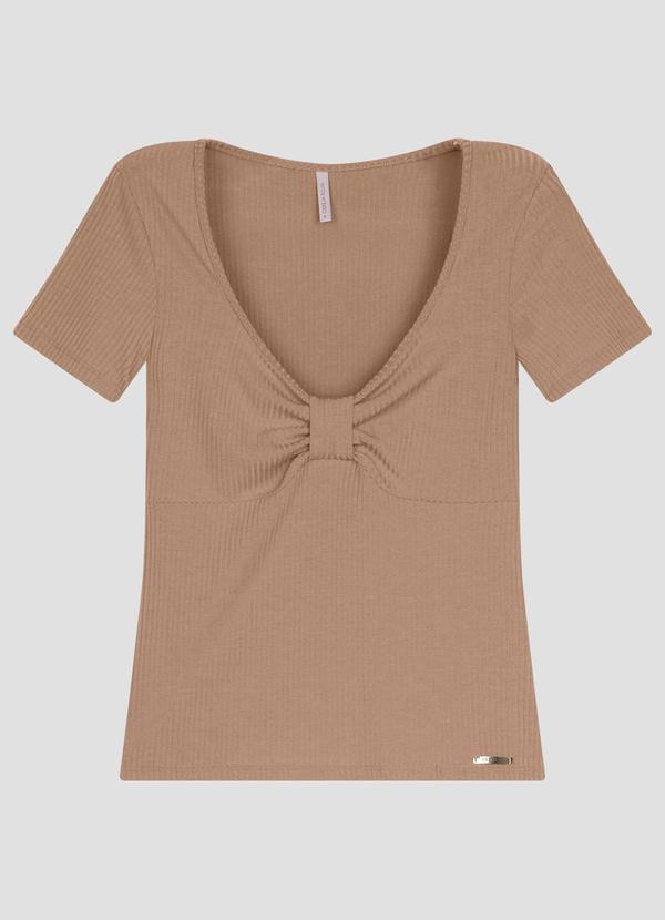 Blusa Feminina Ribana Canelada Marrom