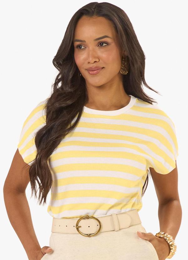 Blusa Feminina Ribana de Viscose Amarelo