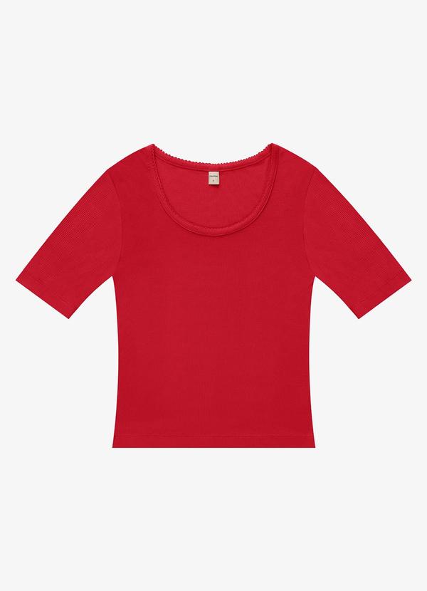 Blusa Feminina Ribana de Viscose Vermelho