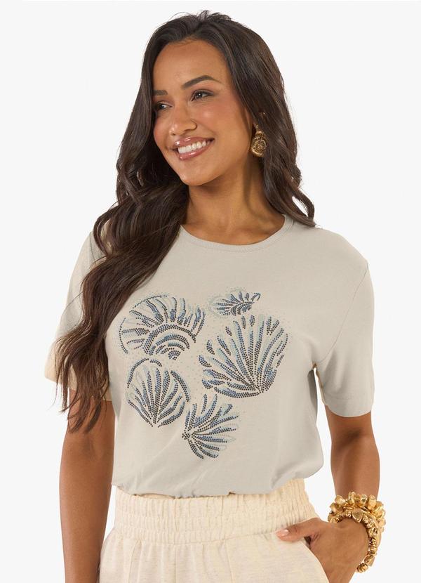 Blusa Feminina Visco Creponada Bege