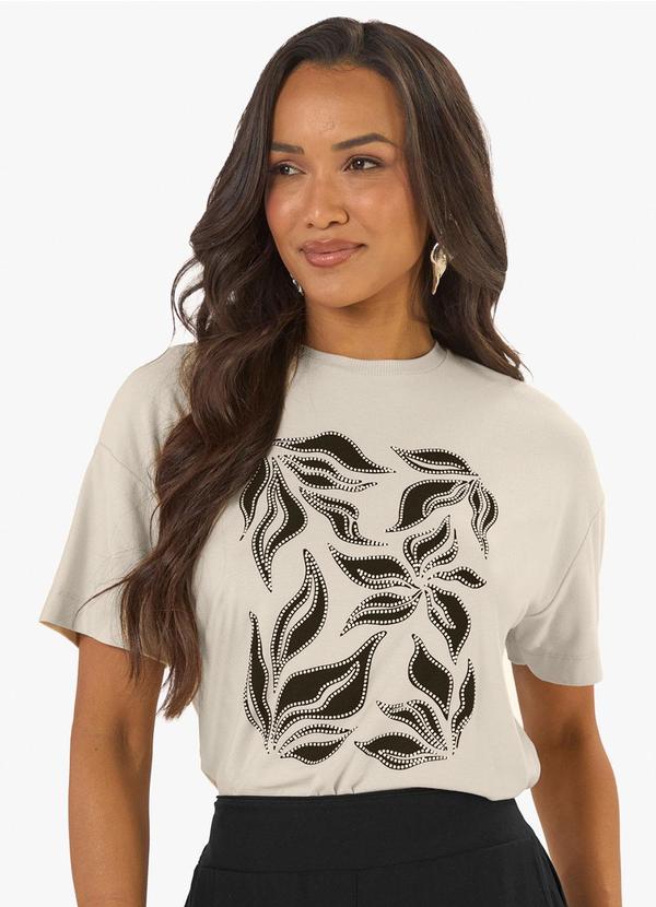 Blusa Feminina Visco Creponada Bege