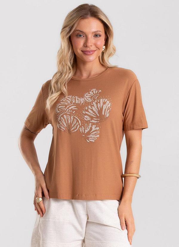 Blusa Feminina Visco Creponada Marrom