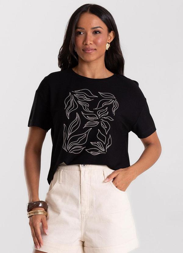 Blusa Feminina Visco Creponada Preto