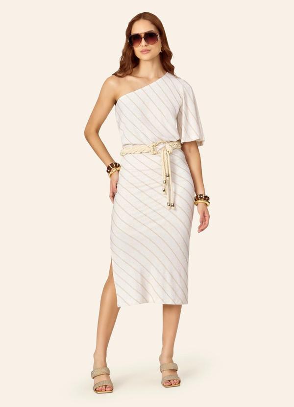 Blusa Feminina Viscolinho Lurex Ombro Só Bege