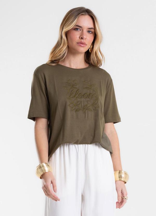 Blusa Feminina Viscose com Bordado Verde