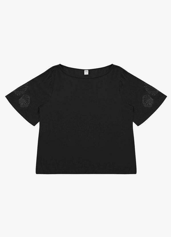 Blusa Feminina Viscose Khyara com Estampa Preto