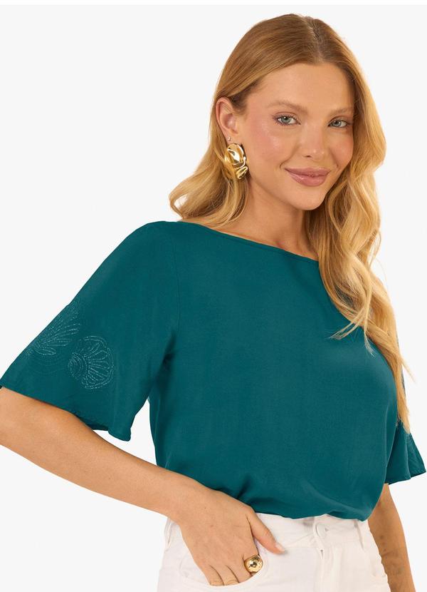 Blusa Feminina Viscose Khyara com Estampa Verde
