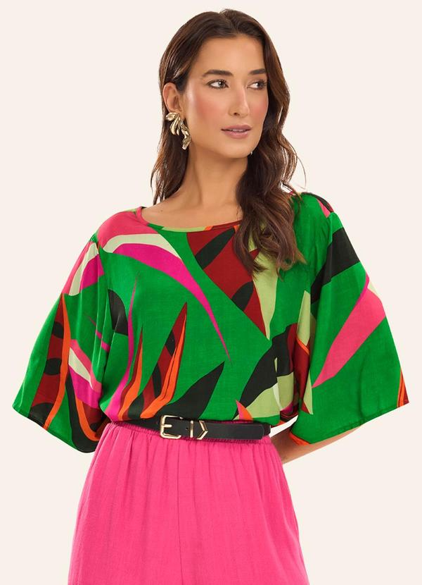 Vista 2 Blusa Feminina Viscose Khyara Verde Rovitex Rovitex