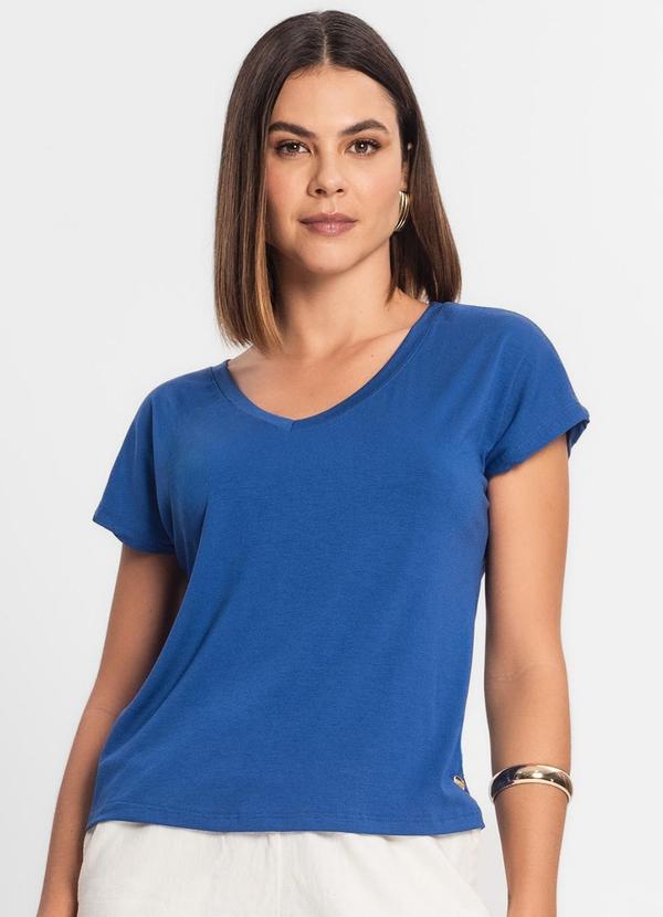 Blusa Feminina Viscotorcion Azul