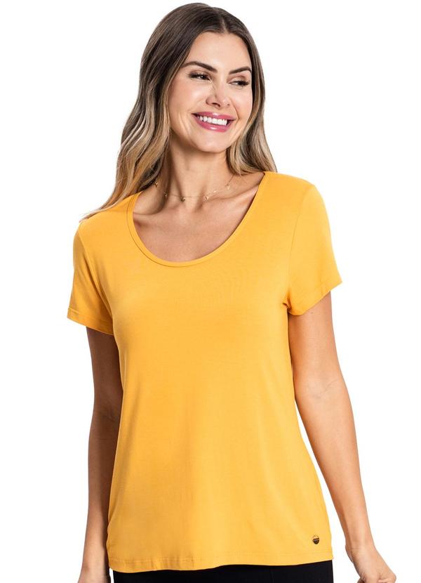 Blusa Feminina Viscotorcion Básica Amarelo