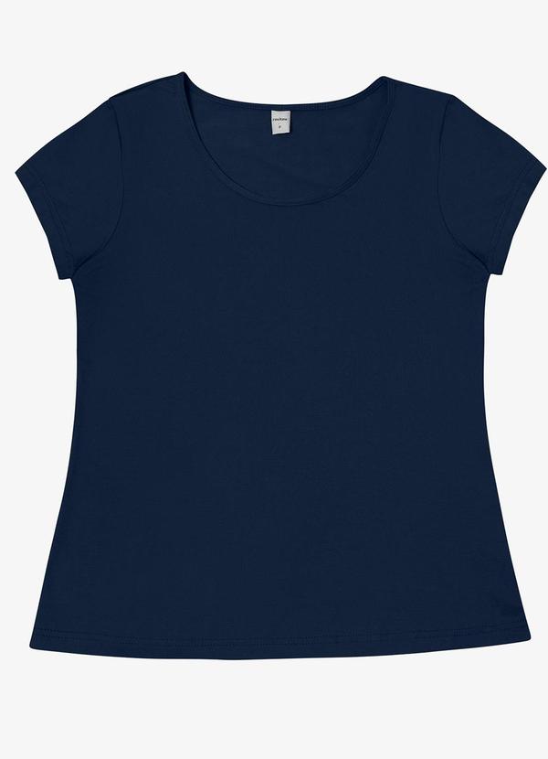 Blusa Feminina Viscotorcion Básica Azul