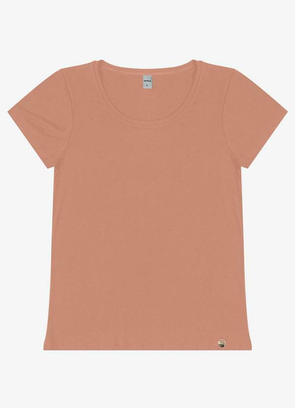 Vista 2 Blusa Feminina Viscotorcion Básica Marrom Rovitex Rovitex