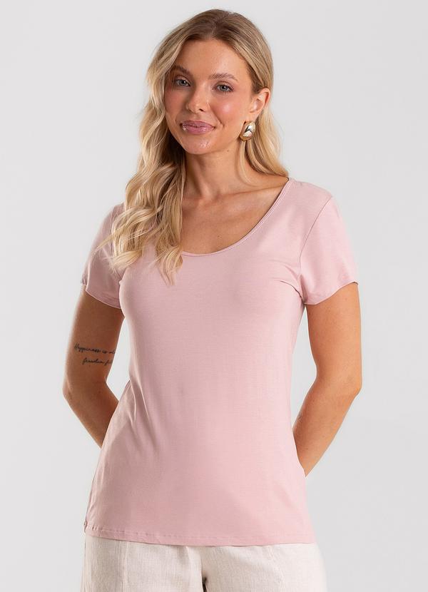 Blusa Feminina Viscotorcion Básica Rosa
