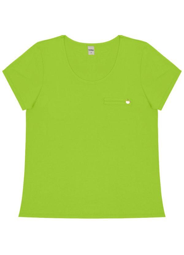 Vista 2 Blusa Feminina Viscotorcion Básica Verde Rovitex Rovitex