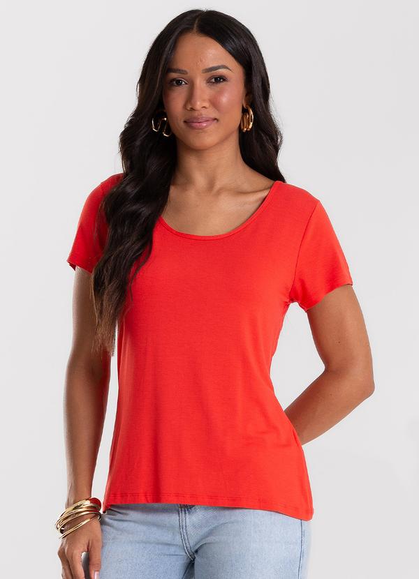 Blusa Feminina Viscotorcion Básica Vermelho