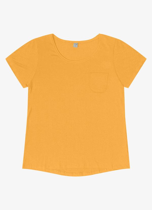 Vista 2 Blusa Feminina Viscotorcion com Bolso Amarelo Rovitex Rovitex