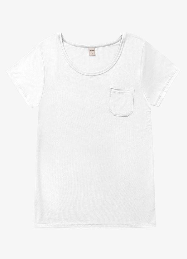 Vista 2 Blusa Feminina Viscotorcion com Bolso Branco Rovitex Rovitex