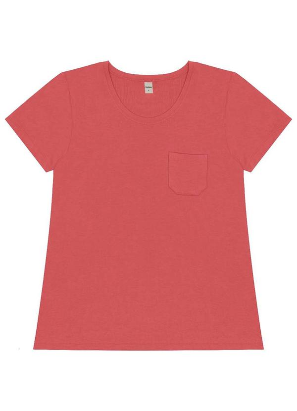 Vista 2 Blusa Feminina Viscotorcion com Bolso Laranja Rovitex Rovitex